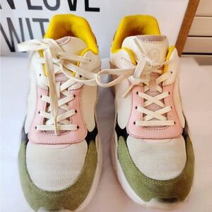 Michael Kors White, Yellow, Pink, and Green Sneakers